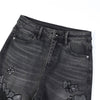 Sequined & Beaded Floral Embroidery Tapered Ankle Jeans