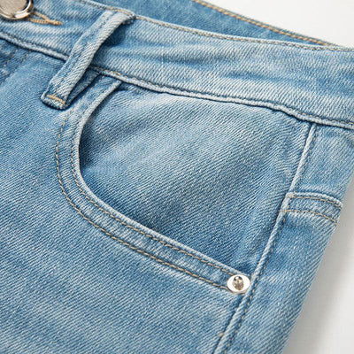 Wide-Leg Rose-Embroidered Cut-Outs Jeans