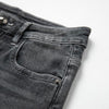 Asymmetric Heavy Embroidered Denim Shorts