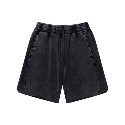 Washed Raw Edge Baggy Shorts