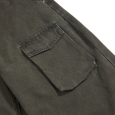 Loose Fit Pleated Knee Cargo Trousers