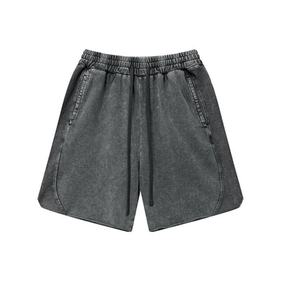 Washed Raw Edge Baggy Shorts