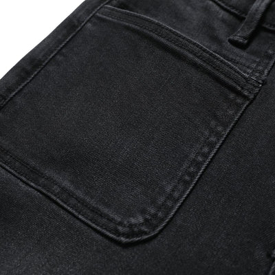 Pearl-Embellished Embroidered Patchwork Cut-Out Jeans