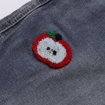 Embroidered Patch Denim Cargo Jeans with Striped Detail