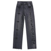 Pearl-Frog Embroidered Wide-Leg Jeans