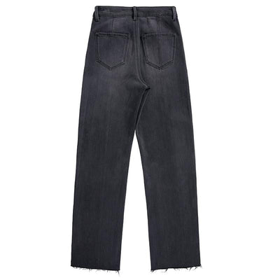 Pearl-Frog Embroidered Wide-Leg Jeans