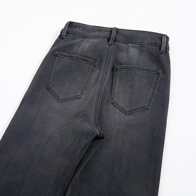 Pearl-Frog Embroidered Wide-Leg Jeans