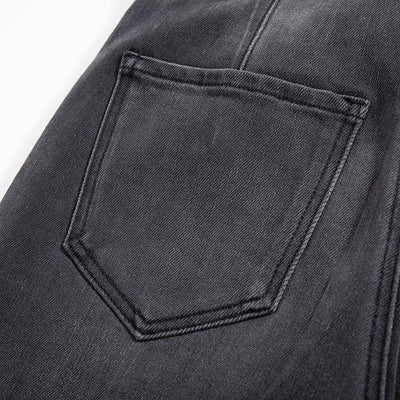 Pearl-Frog Embroidered Wide-Leg Jeans