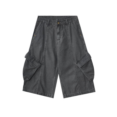 Dark Gray Cargo Cropped Pants