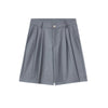 Double Pleat Relaxed Fit Bermuda Shorts
