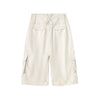 Beige Oversized Cargo Cropped Pants