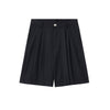 Double Pleat Relaxed Fit Bermuda Shorts