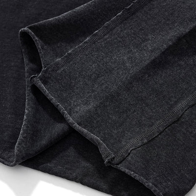 Patchwork Asymmetrical Hem T Shirt 260gsm
