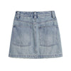 Raw Hem Vintage Wash Denim Mini Skirt