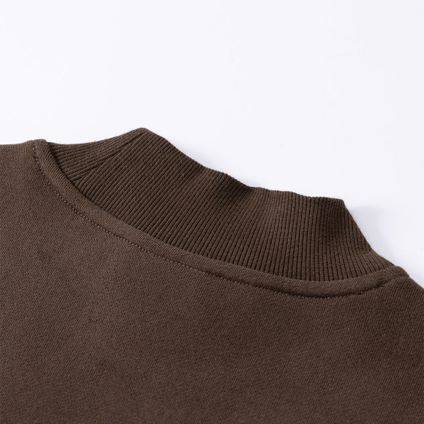 Soft Fleece Mock Neck Pullover Sweatshirt