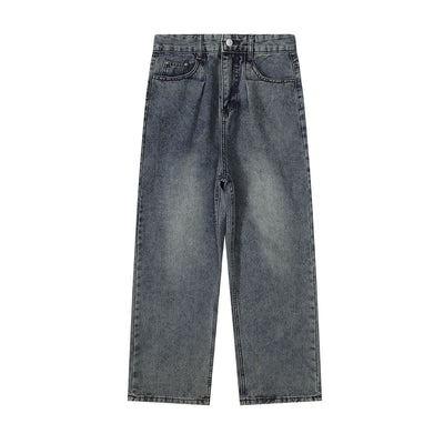 Vintage Wash Wide Leg Denim Jeans