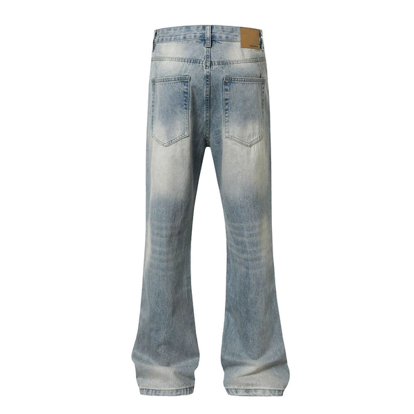 Vintage Light Wash Flared Loose Fit Streetwear Jeans