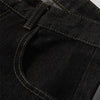 Contrast Stitching Detail Wide Leg Denim Pants