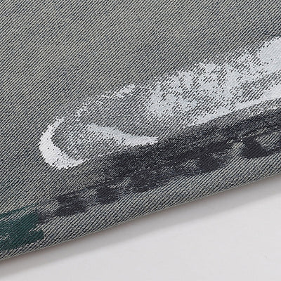 Paint Splatter Distressed Wide Leg Denim