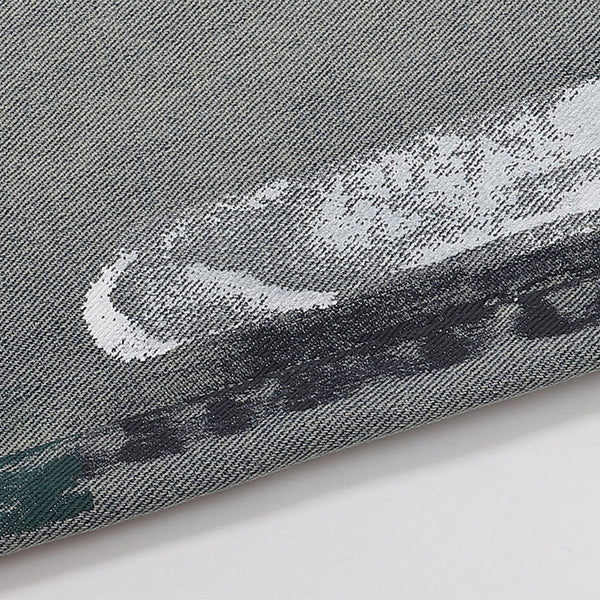 Paint Splatter Distressed Wide Leg Denim