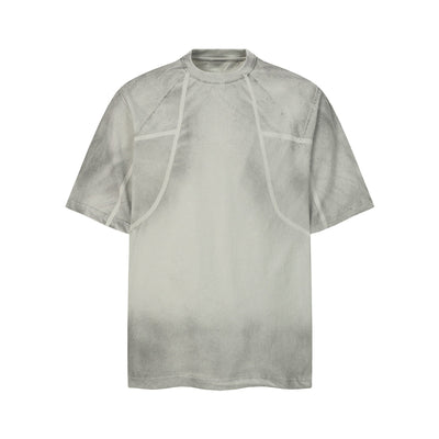 Structured Seams Minimalist Gradient Contemporary Design Tee