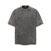 Structural Panels Sleeve Zipper Vintage Washed Short Sleeve Tee
