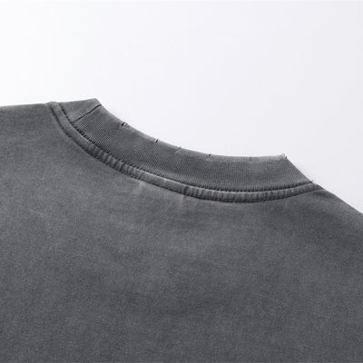Utility Pocket Distressed Washed Oversized Street Tee