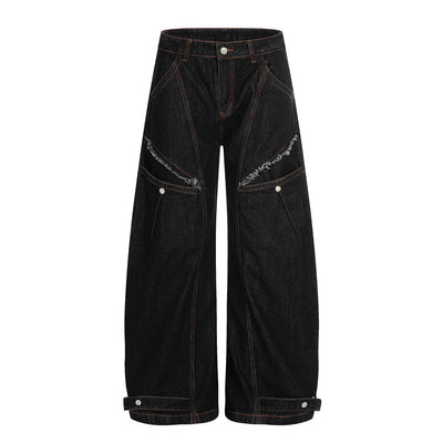 Structured Wide Leg Heavy Stitch Denim