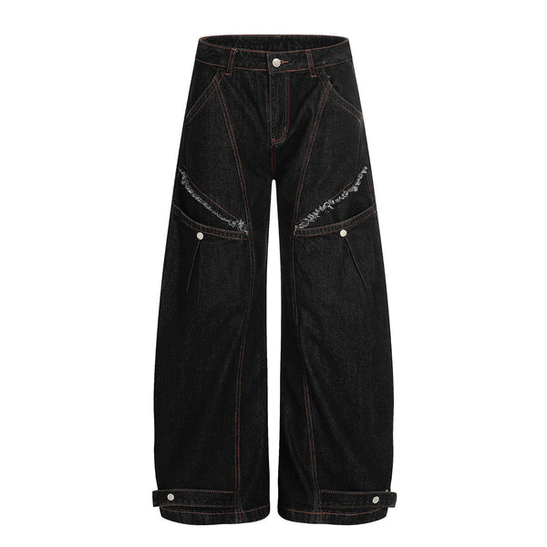 Structured Wide Leg Heavy Stitch Denim