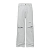 High Street Washed Distressed Wide Leg Flared Jeans