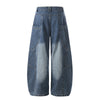 Large Patch Pocket Vintage Washed Wide Leg Denim