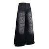 Black Wide Leg Jeans Snake Print Faded Detailing