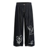 Floral Print Vintage Wide Leg Jeans