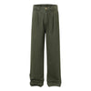 Cargo Style Casual Washed Green Straight Leg Pants