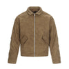 Suede Boxy Fit Padded Jacket Trimmed