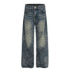 Vintage Dark Wash Faded Wide Denim