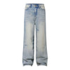 Vintage Light Wash Wide Leg High Street Casual Denim