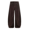 Dark Brown Wide Leg Relaxed Corduroy Pants
