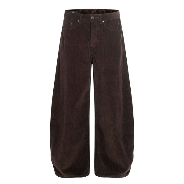 Dark Brown Wide Leg Relaxed Corduroy Pants