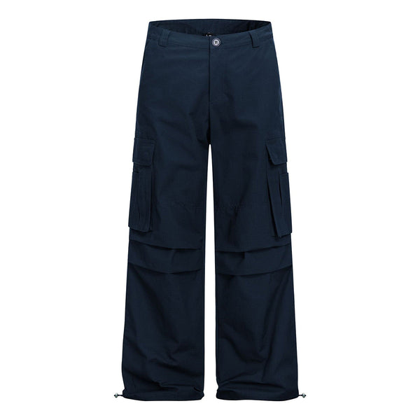 Deconstructed Pleated Premium Solid Relaxed Cargo Pants