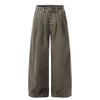 High-Waisted Wide-Leg Button Front Vintage Pants