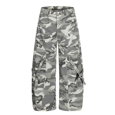 Utility Camouflage Cargo Wide Leg Pants