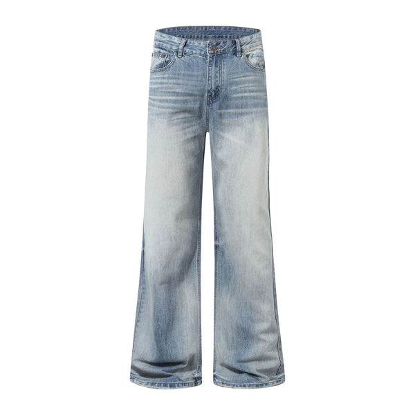 Vintage Light Wash High Waisted Wide Leg Relaxed Jeans