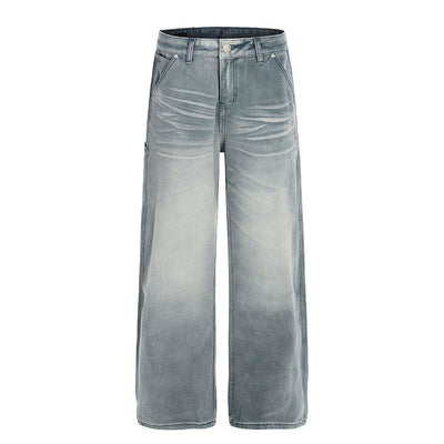 Light Blue Vintage Washed Wide Leg Jeans