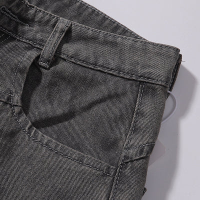 Wide Leg Black Bold Letter Print Jeans