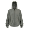 Distressed Vintage Wash Zip Up Hoodie