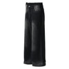 Black Wash Leopard-Print Wide-Leg Jeans