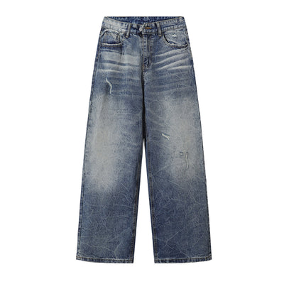 Vintage Wide Leg Distressed Relaxed Jeans