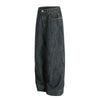 High Waist Wide Leg Dark Wash Denim Jeans