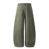 Olive Wide Leg Pants Star Cross Embroidery Details